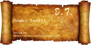 Dombi Teofil névjegykártya